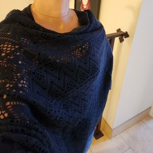 Caplet poncho, one size, dark blue